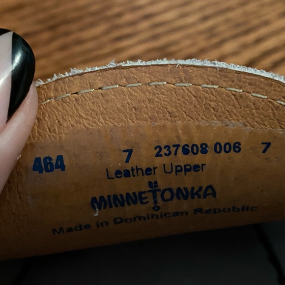 Minnetonka White Leather Loafers - Picture 6 of 7